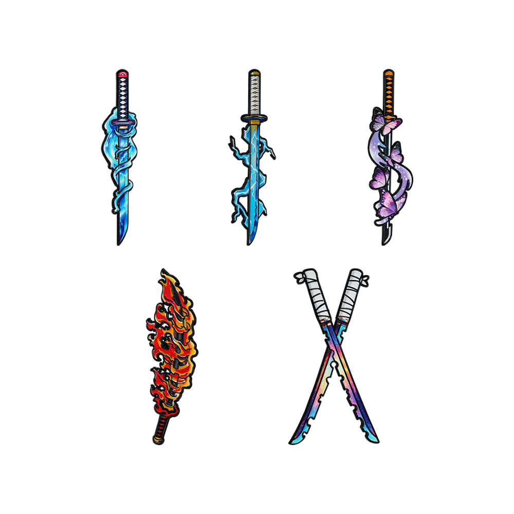 Cosplay Prop Dagger - 5개입 데몬 슬레이어 니치린 검 에나멜