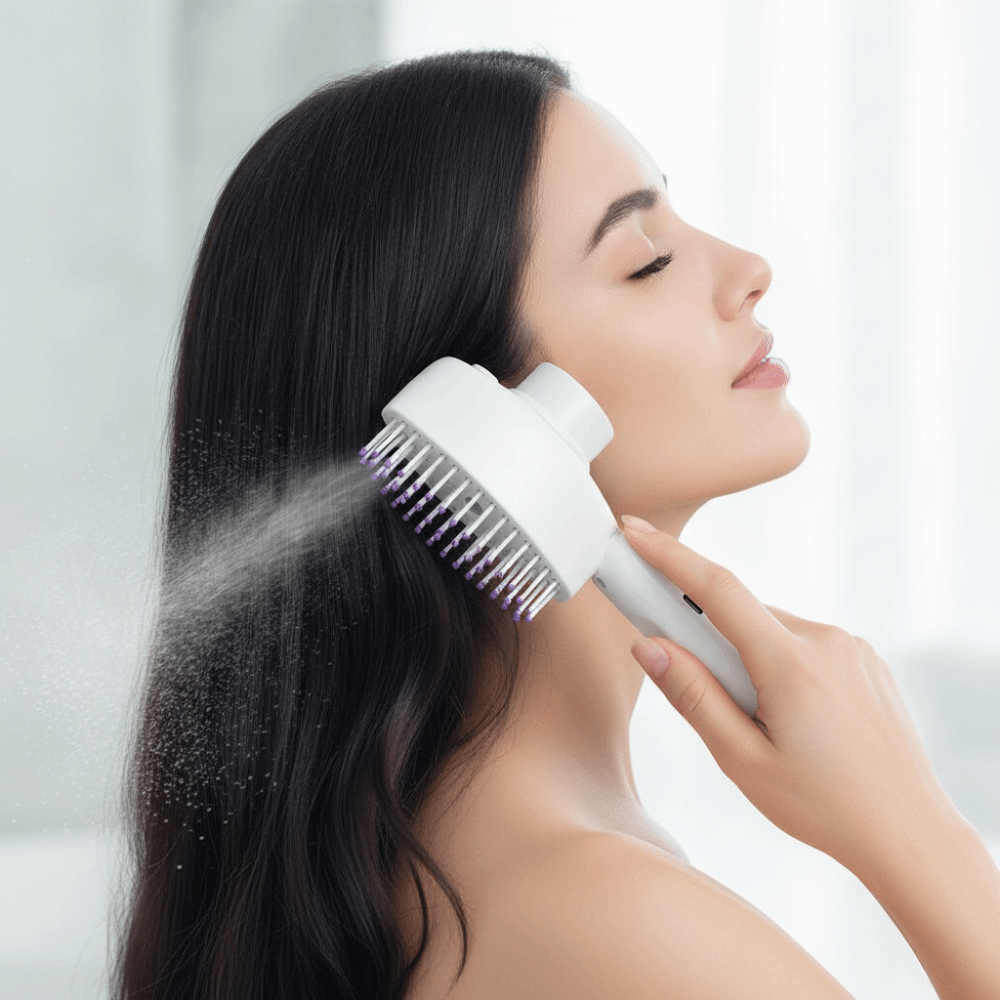 Hair Spray Color - 다기능 적색광 스프레이 마사지 빗, 곱슬머리